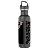 Monogram Leopard Diamon Glitter Stainless Steel Wa Waterfles (Achterkant)
