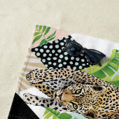 Monogram Leopard Wild Oerwoud Modern Girly Chic Strandlaken (In situ)
