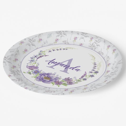 Monogram - letter A, aangepast Papieren Bordje (Gekanteld)