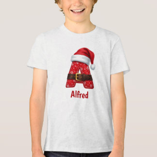 Monogram letter A kerstman pak Kerstalfabet	 Tri-Blend Shirt