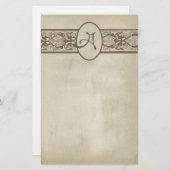  monogram Letter A Stationery Paper Briefpapier (Voorkant / Achterkant)