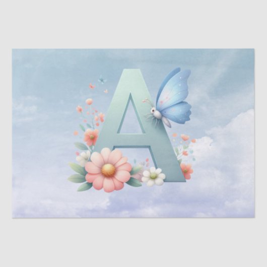 Monogram Letter A Tissue Paper Tissuepapier (Voorkant)