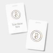 Monogram "Letter B" Badge (Voor- en achterkant)