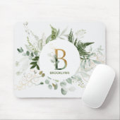 Monogram Letter B Fern & Succulent Muismat (Met muis)