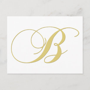 Monogram letter B gouden single Briefkaart