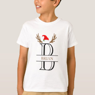 Monogram Letter B Kerst Naam Grappige Kerst T-shirt
