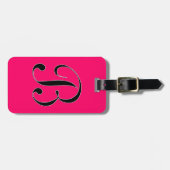 Monogram letter B met levendige framboos Bagagelabel (Voorkant horizontaal)