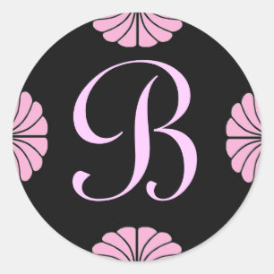 Monogram letter B roze Sticker