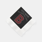 Monogram Letter B - zwart gebuffel rood zwart Servetten (Hoek)