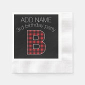 Monogram Letter B - zwart gebuffel rood zwart Servetten (Voorkant)