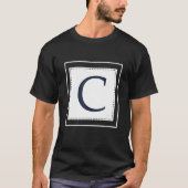 Monogram Letter C Alphabet C Initial Navy Blue T-shirt (Voorkant)