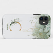 Monogram Letter C Elegant Groen Case-Mate iPhone Case (Achterkant (horizontaal))