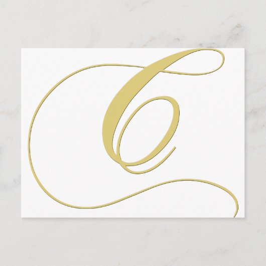 Monogram Letter C Golden Single Briefkaart (Voorkant)