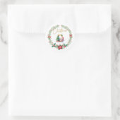 Monogram letter C, Kerstkrans w / Sinterklaas Ronde Sticker (Tas)