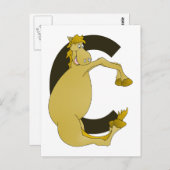 Monogram letter C Pony Briefkaart (Voorkant / Achterkant)