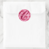 Monogram letter C roze rozen Sticker (Tas)