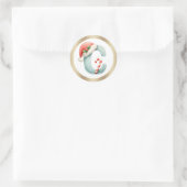 Monogram letter C, Santa hat Christmas  Sticker (Sac)