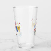 Monogram Letter C Snowy Kerstmis Angel Snowman Glas (Rechts)