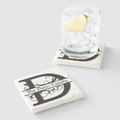 Monogram Letter D Persoonlijk Stone Onderzetter (Zijkant)