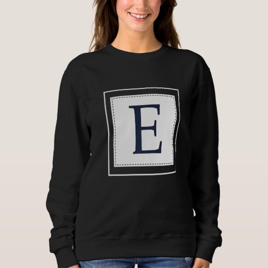Monogram Letter E Alphabet E Initial Navy Blue   Trui (Voorkant)