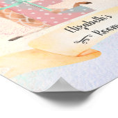 Monogram Letter E Baby Giraffe Meisje Nursery Post Poster (Hoek)