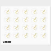Monogram Letter E Golden Single Ronde Sticker (Vel)