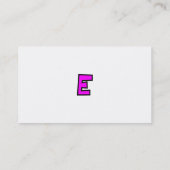 Monogram letter E, Jouw naam; Visitekaartje (Achterkant)