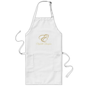 Monogram Letter E Paard in gouden glitter Lang Schort