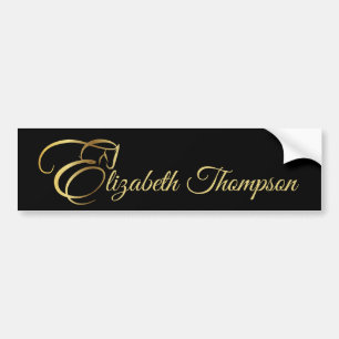 Monogram Letter E Paard in goudkleur Bumpersticker