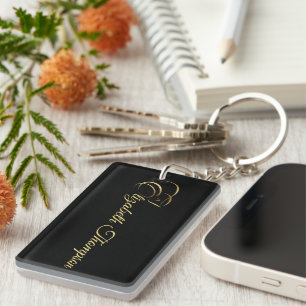 Monogram Letter E Paard in goudkleur Sleutelhanger