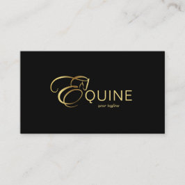 Monogram Letter E Paard in goudkleur Visitekaartje