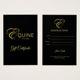 Monogram Letter E Paard in goudkleur Visitekaartje
