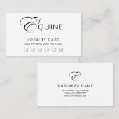 Monogram letter E Paard Klantenkaartje (Voorkant / Achterkant)