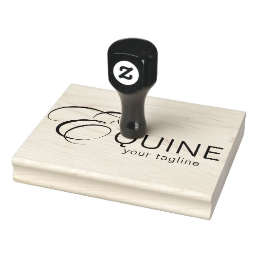 Monogram letter E Paard Rubberstempel (Stempel)