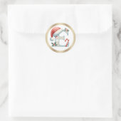 Monogram letter E, Santa hat Christmas  Sticker (Sac)