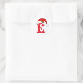 Monogram letter E, Santa hat Kerst sticker (Tas)