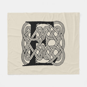 Monogram Letter E Vintage Keltische Knoopprint Fleece Deken