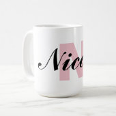 Monogram Letter en Naam Koffiemok (Voorkant links)