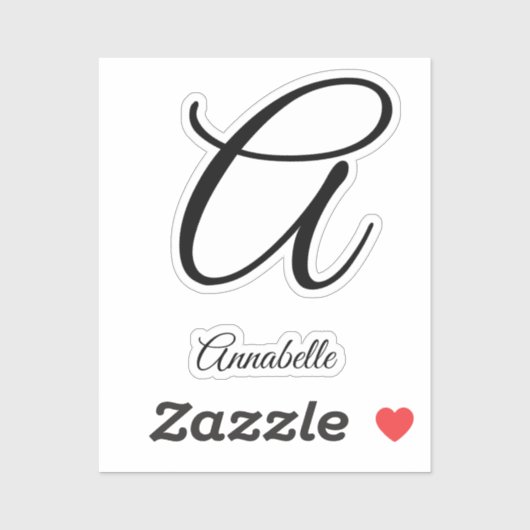 Monogram Letter en Naam Sticker (Vel)