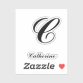 Monogram Letter en Name Sticker (Vel)