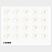 Monogram letter F gouden single Ronde Sticker (Vel)