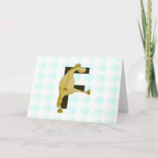 Monogram letter F Pony Notitiekaartje