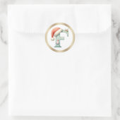 Monogram letter F, Santa hat Christmas Sticker (Sac)