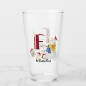 Monogram Letter F Schattig Angel Snowman Forest Glas (Achterkant)