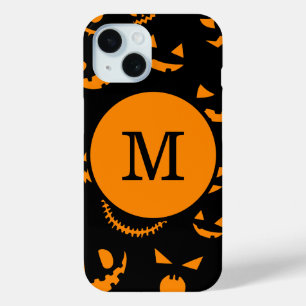 Monogram Letter Griezelige Jack O Lantern Gezichte