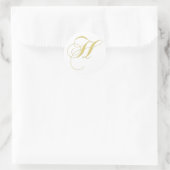 Monogram letter H gouden single Ronde Sticker (Tas)