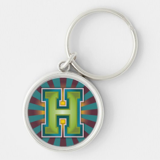 Monogram Letter "H" Sleutelhanger (Voorkant)