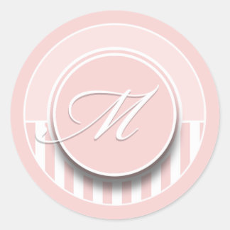 Monogram Letter-Initiaal M Sticker-zegeletiket Ronde Sticker