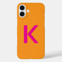 Monogram Letter Initialen Sinaasappel Roze Aangepa