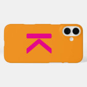 Monogram Letter Initialen Sinaasappel Roze Aangepa Case-Mate iPhone Case (Achterkant (horizontaal))